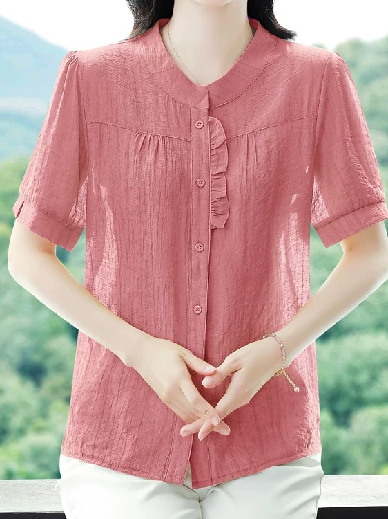 Women Fashion Over 40 - Camicia Estiva da Donna in Cotone