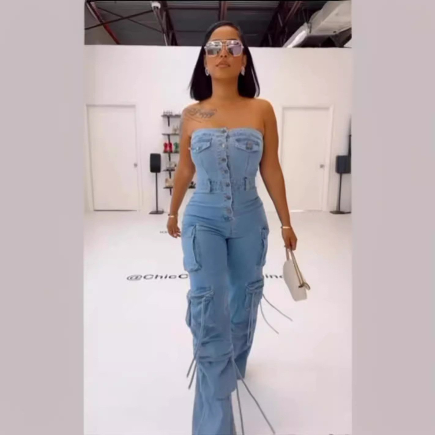 Mom Jeans Women - Tute da donna senza spalline in