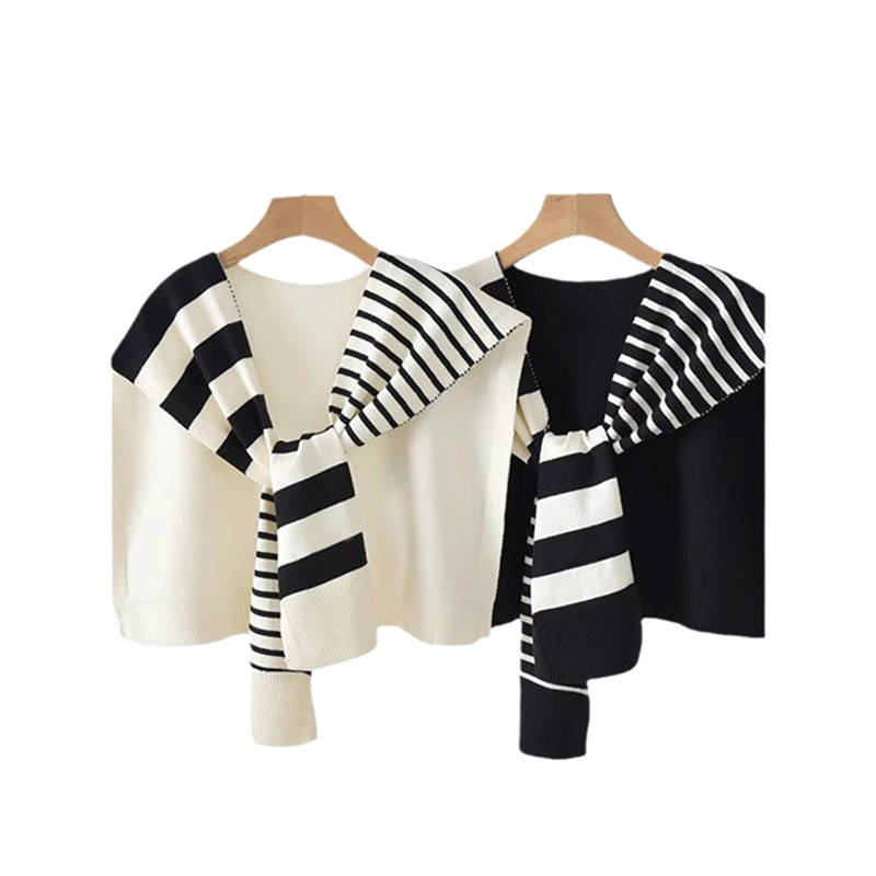 Women'S Fashion Website - Nuovo Sciarpa/Stola a Righe Lavorata a