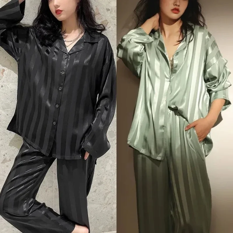 Women'S Fashion Pajamas - Pigiama da donna taglie forti Strisce