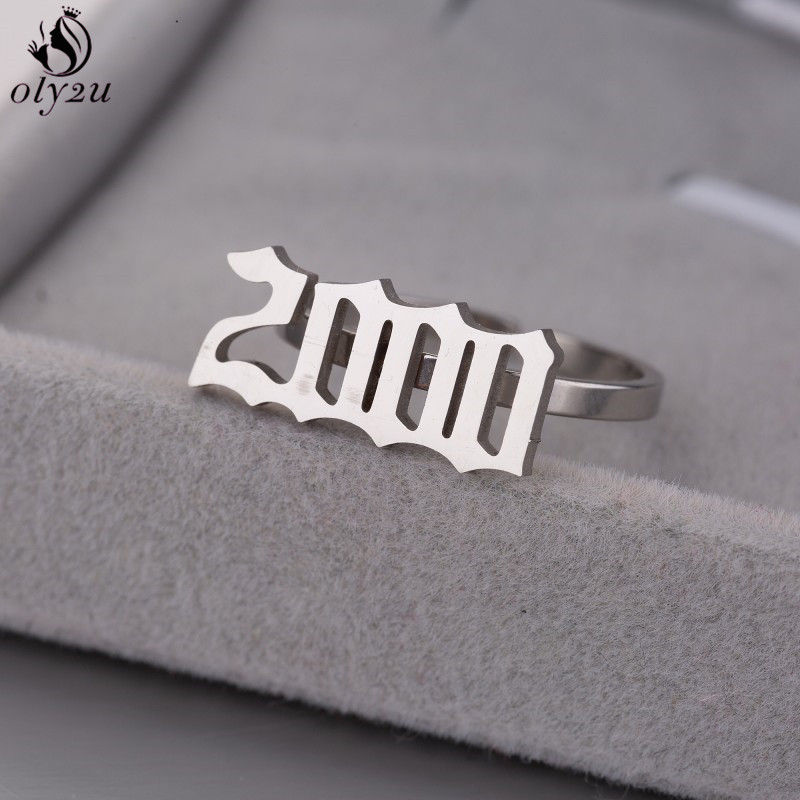 Women'S Fashion Year 2000 - Oly2u Anelli personalizzati con numero dell'anno