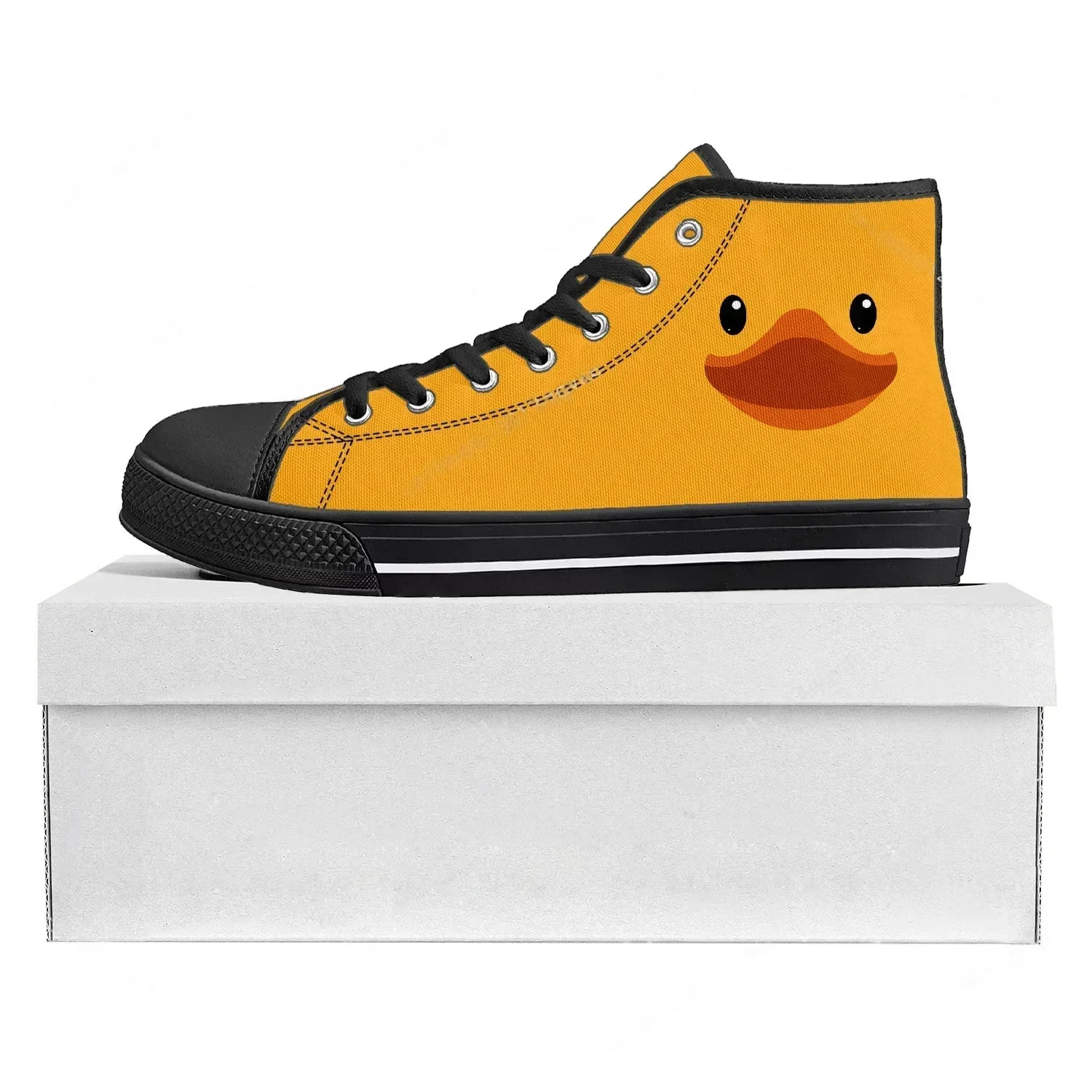 Women'S Yellow Fashion Sneakers - Sneakers alte con stampa di anatre
