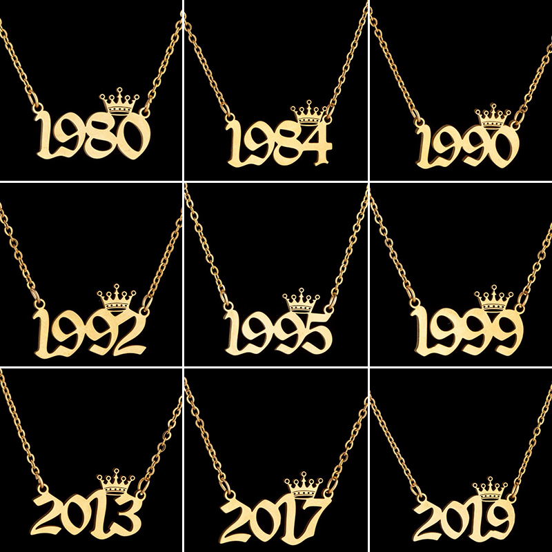 Collane con numero anno corona - Women'S Fashion Year 2000 recensione e prezzo