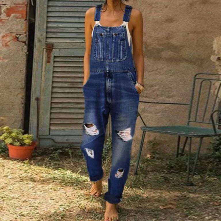 Tuta in Denim blu tuta pagliac - Mom Jeans Women recensione e prezzo