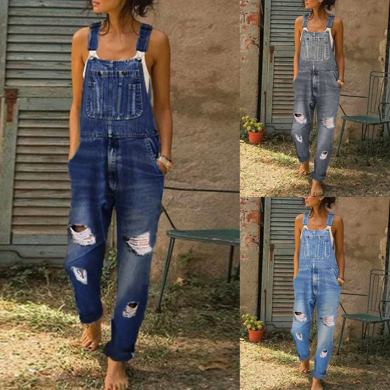 Tuta in Denim blu tuta pagliac - Mom Jeans Women recensione e prezzo