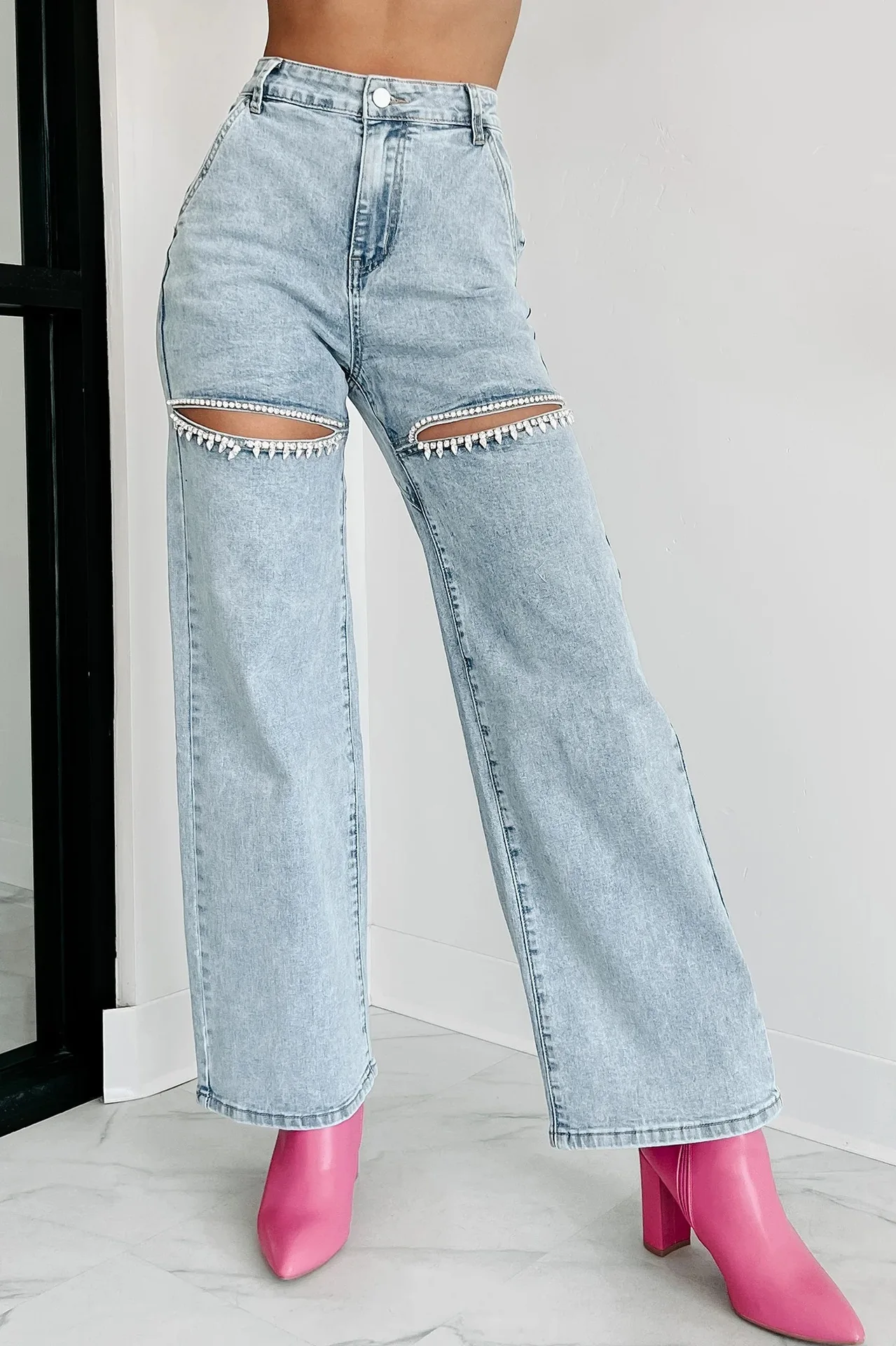 Pantaloni a vita alta in denim - Mom Jeans Women recensione e prezzo