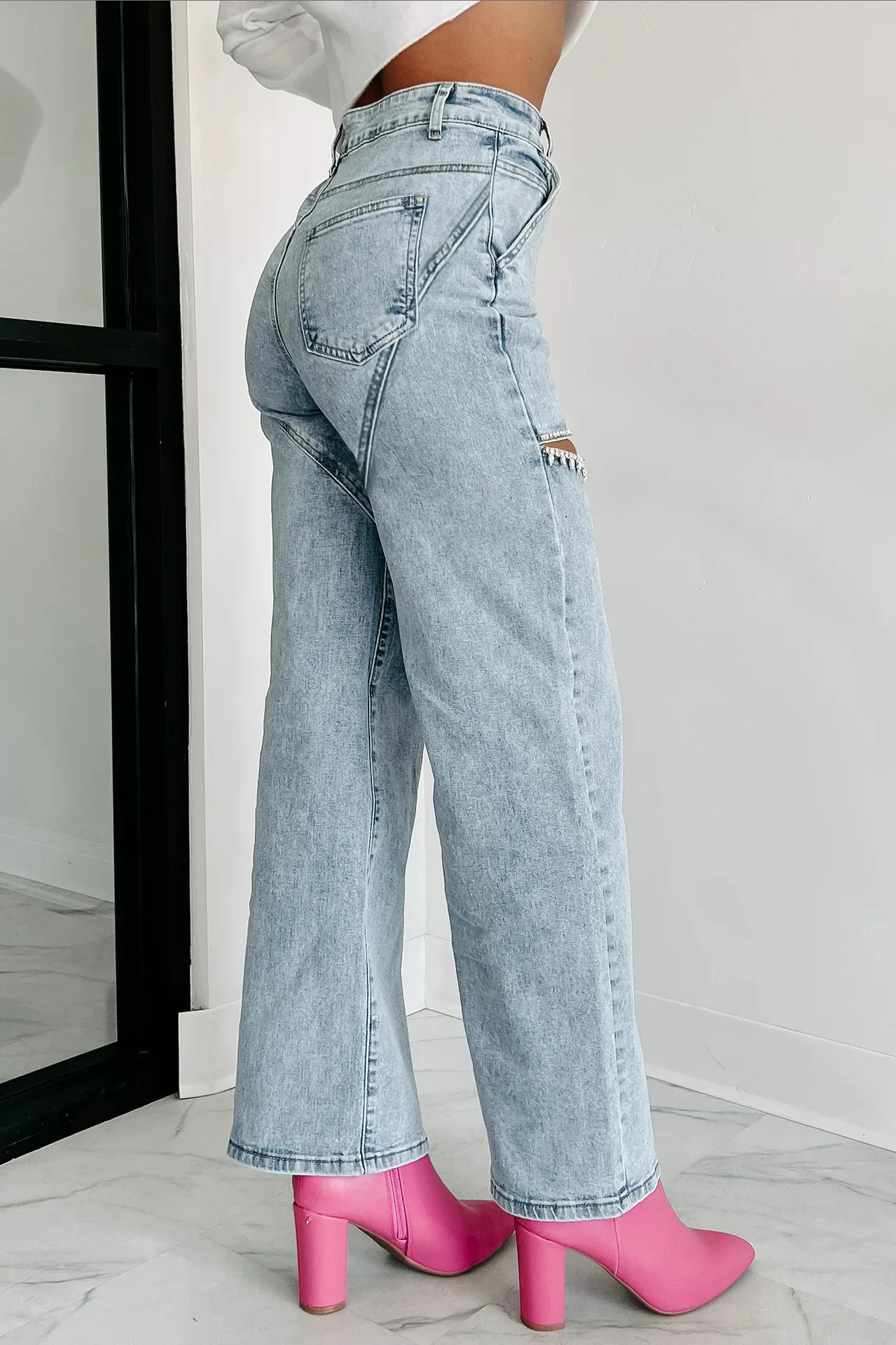 Pantaloni a vita alta in denim - Mom Jeans Women recensione e prezzo